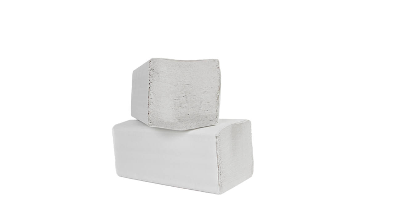 Handdoek Cleaninq H3 z-vouw 2-laags 225x220mm 20x200 vel wit