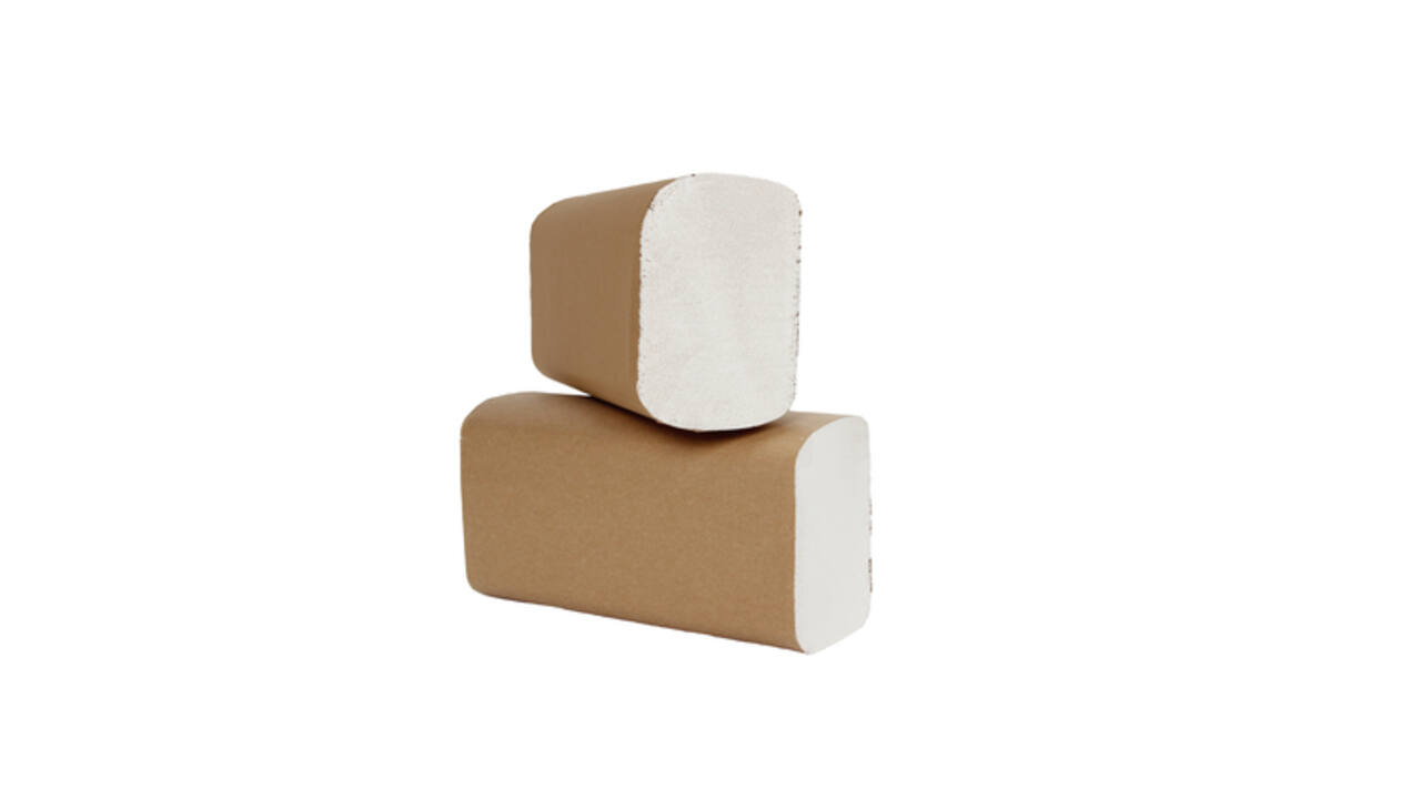 Handdoek Cleaninq H2 i-vouw 2-laags 205x240mm 25x150 vel wit