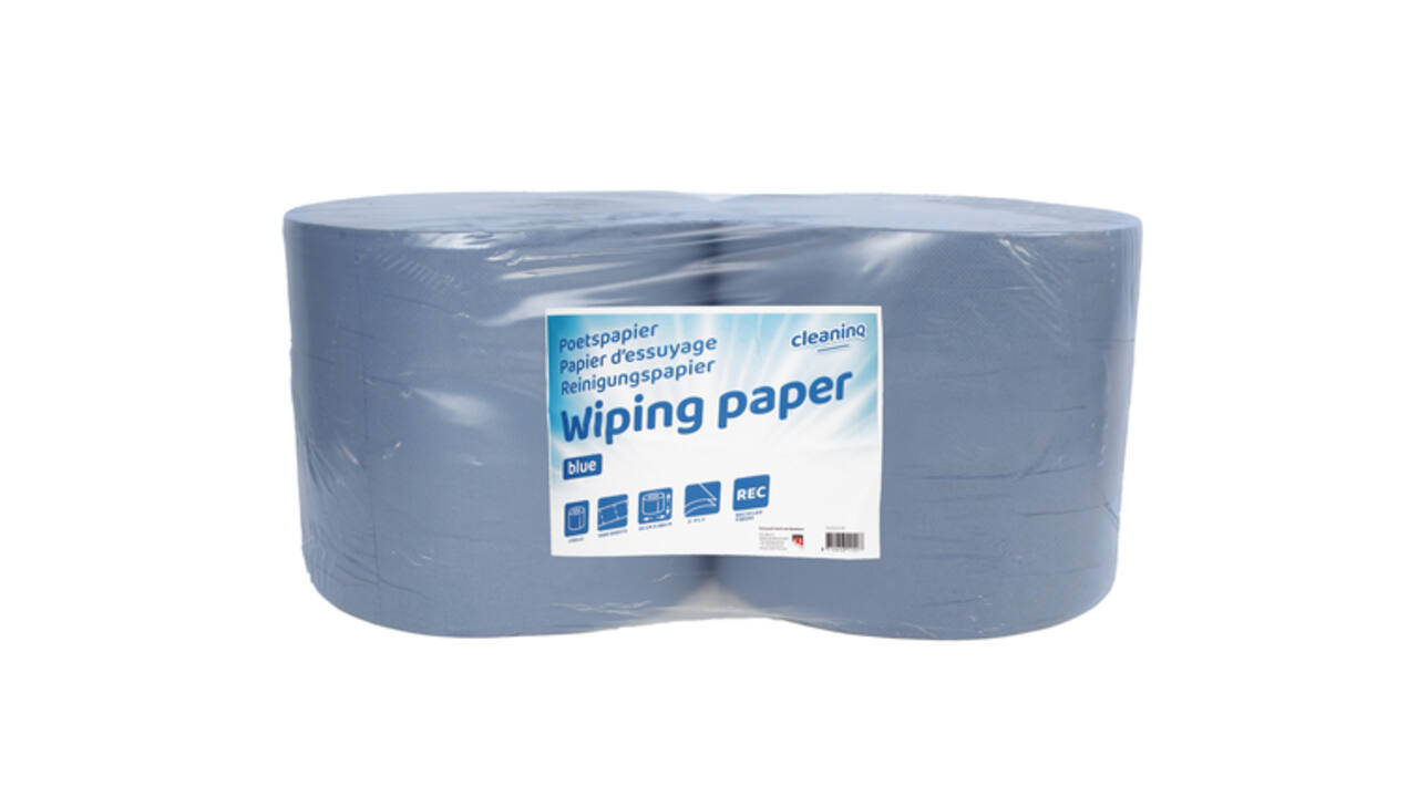 Poetspapier Cleaninq extra groot 2-laags 1000 vel blauw