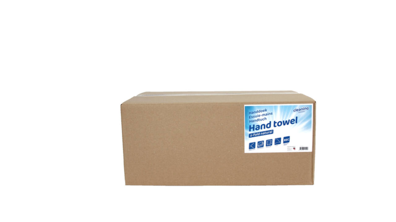 Handdoek Cleaninq H3 z-vouw 1-laags 250x230mm 20x250 vel naturel