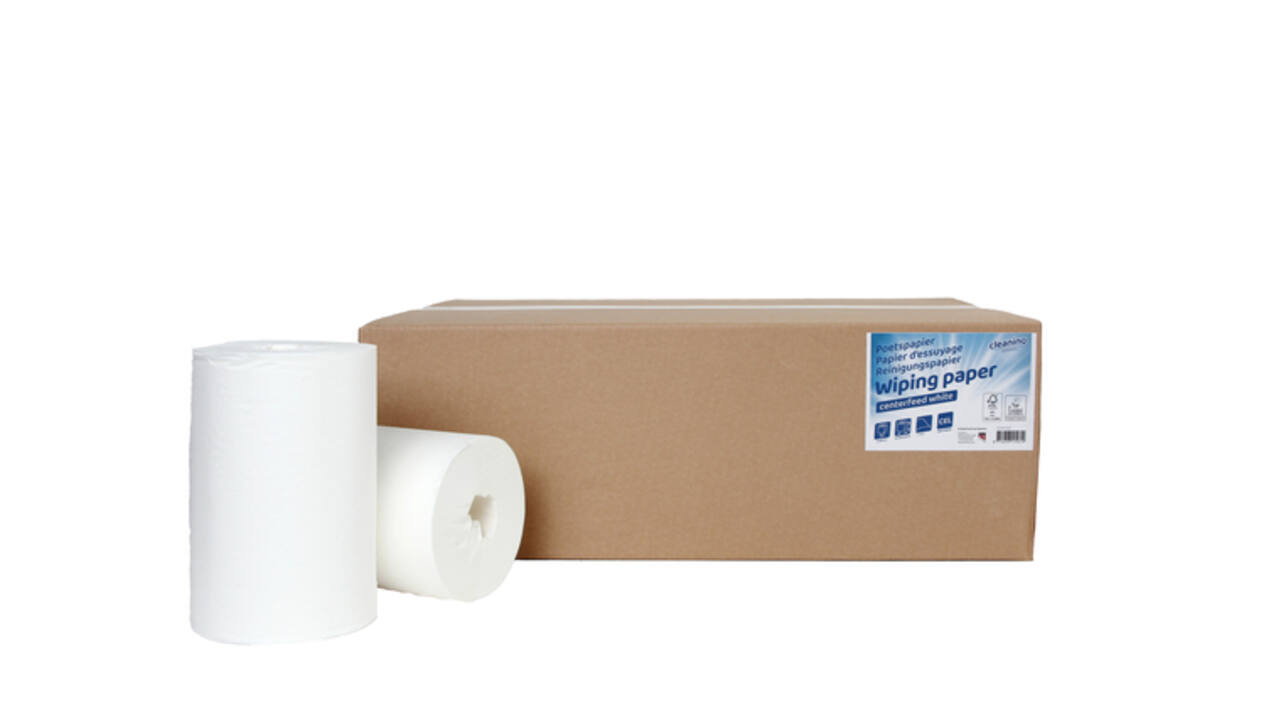 Poetspapier Cleaninq M1 1-laags 12x120m wit