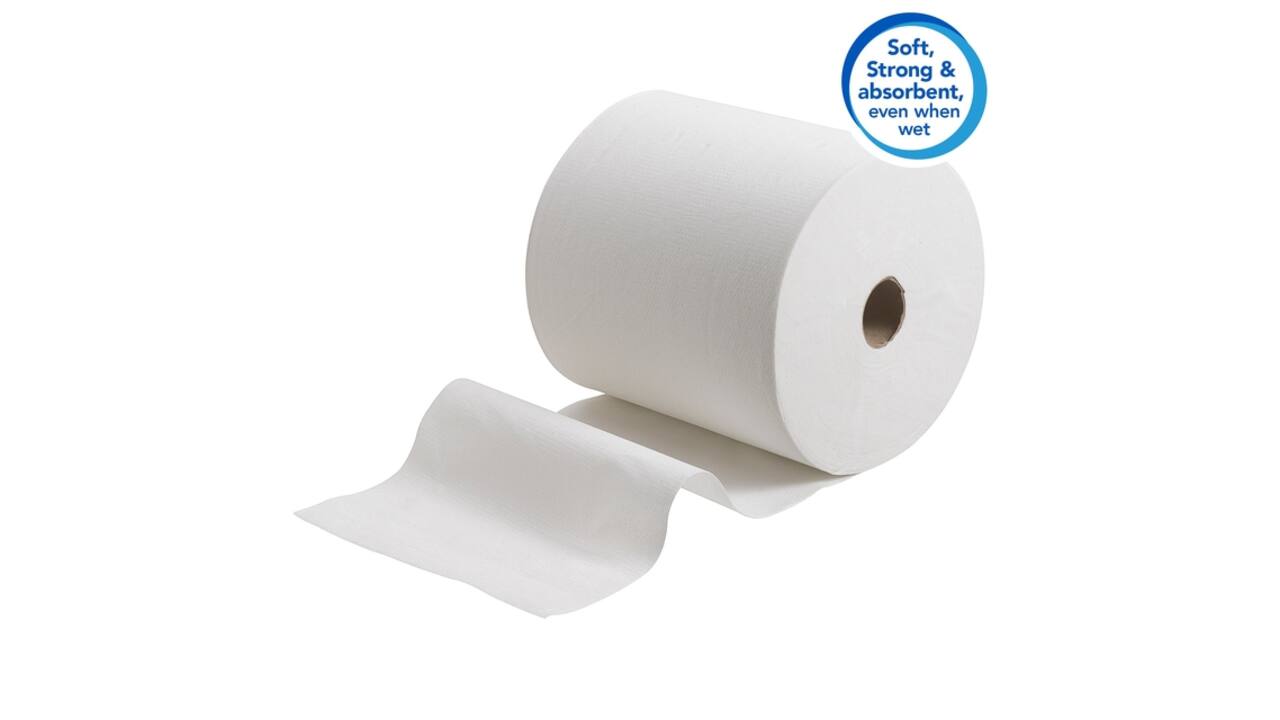 Handdoekrol Scott 1-laags 304m wit 6667
