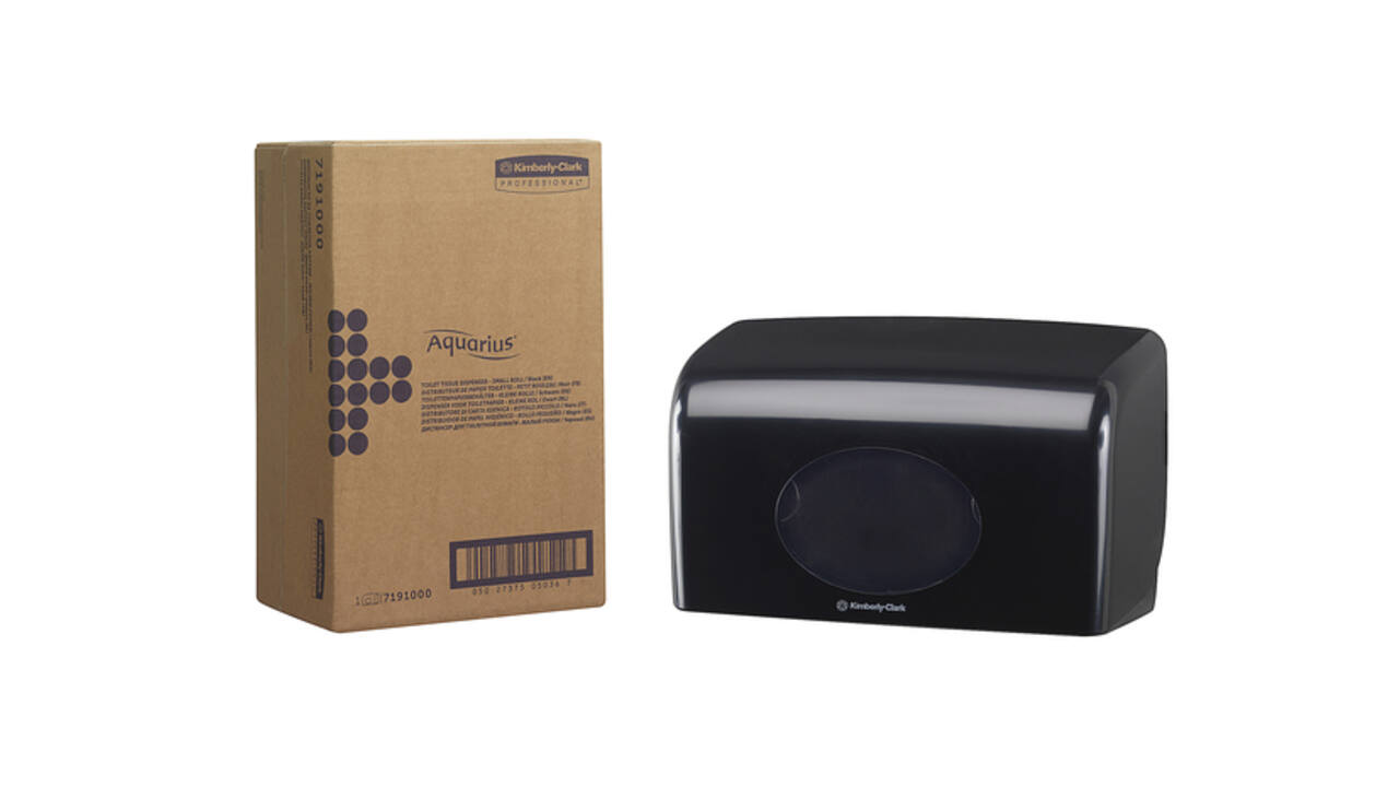 Toiletpapierdispenser Aquarius duo voor kleine rollen zwart 7191