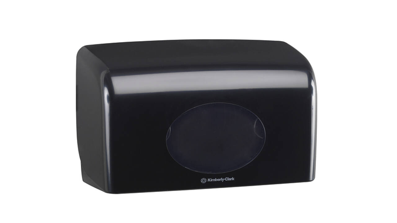 Toiletpapierdispenser Aquarius duo voor kleine rollen zwart 7191