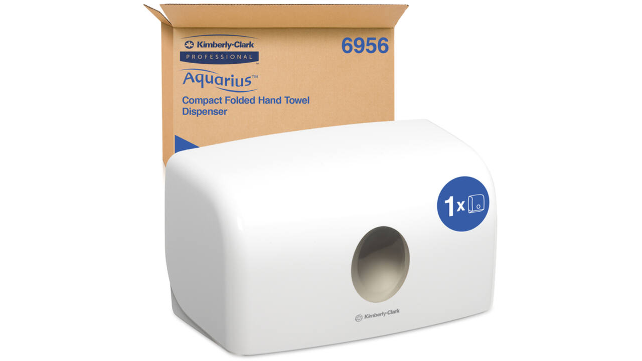 Handdoekdispenser Aquarius voor i-vouw mini wit 6956