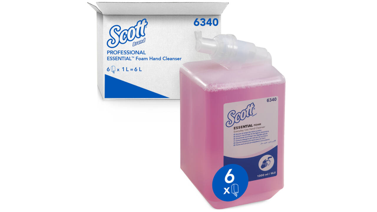 Handzeep Scott Essential foam roze 1000ml 6340
