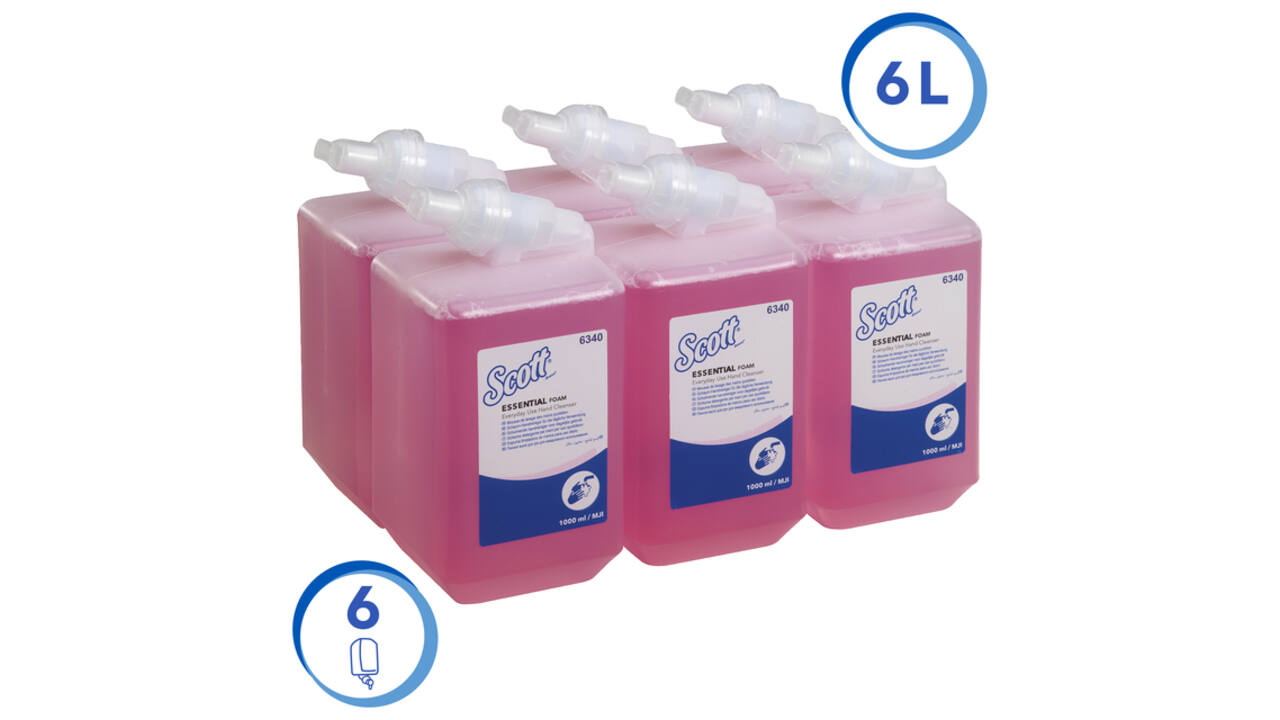 Handzeep Scott Essential foam roze 1000ml 6340