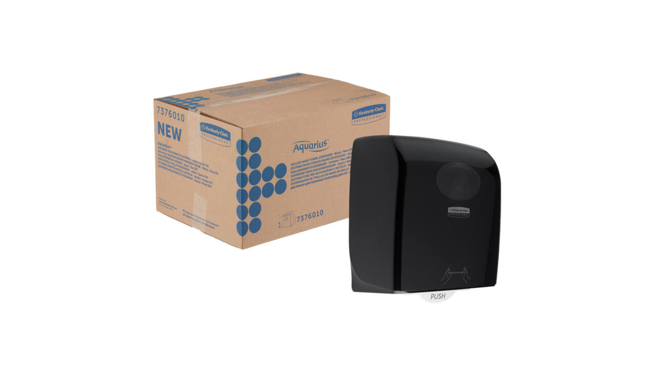 Handdoekroldispenser Aquarius zwart 7376