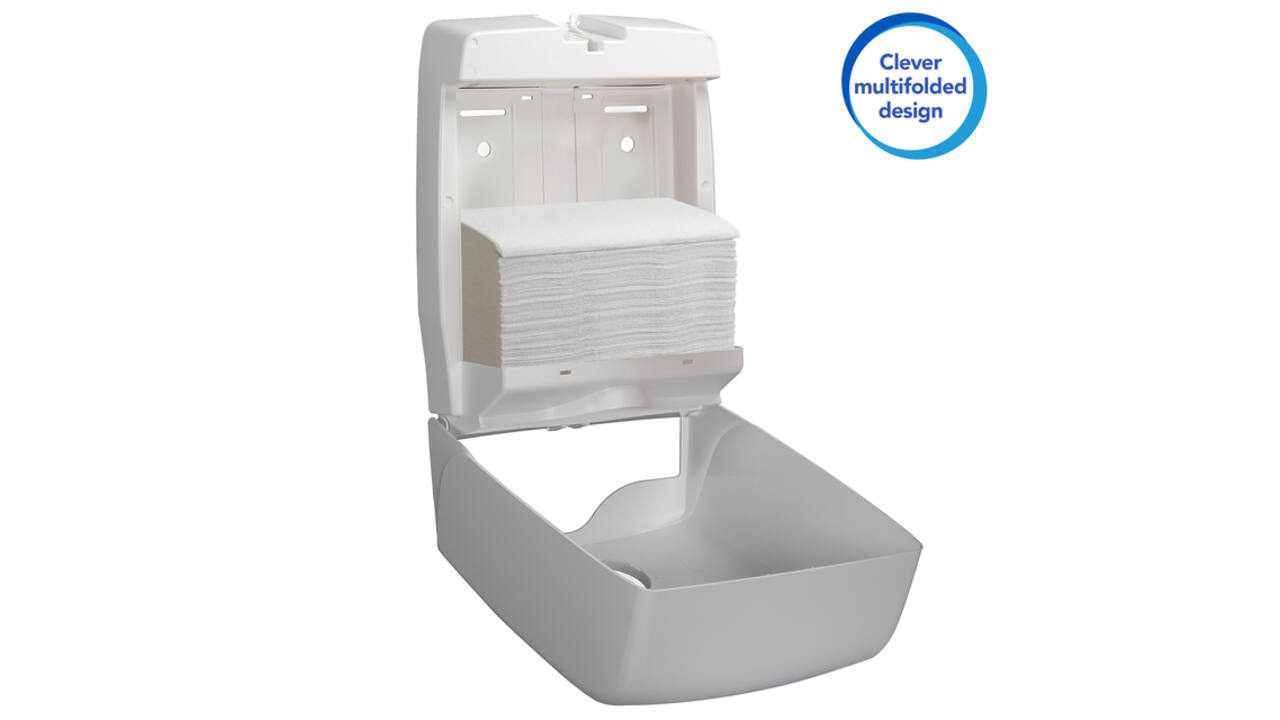 Handdoek Scott m-vouw 1-laags 230x235mm 16x250stuks wit 1804