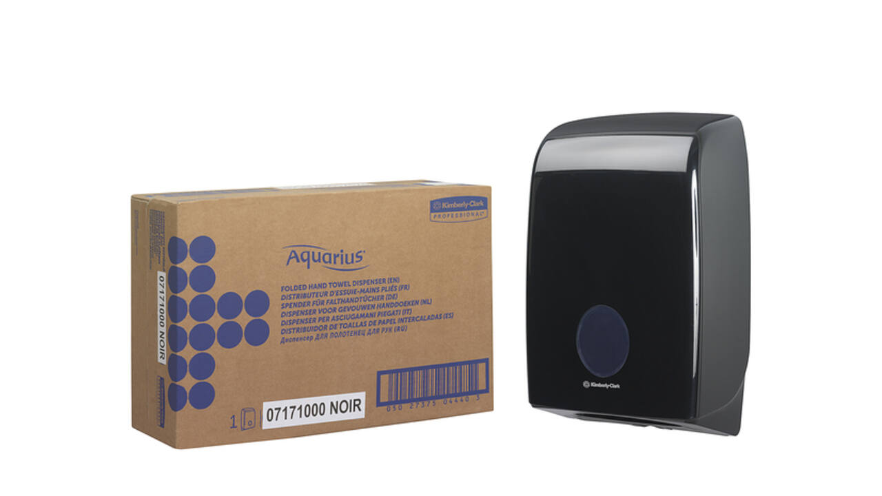 Handdoekdispenser Aquarius voor i-vouw zwart 7171
