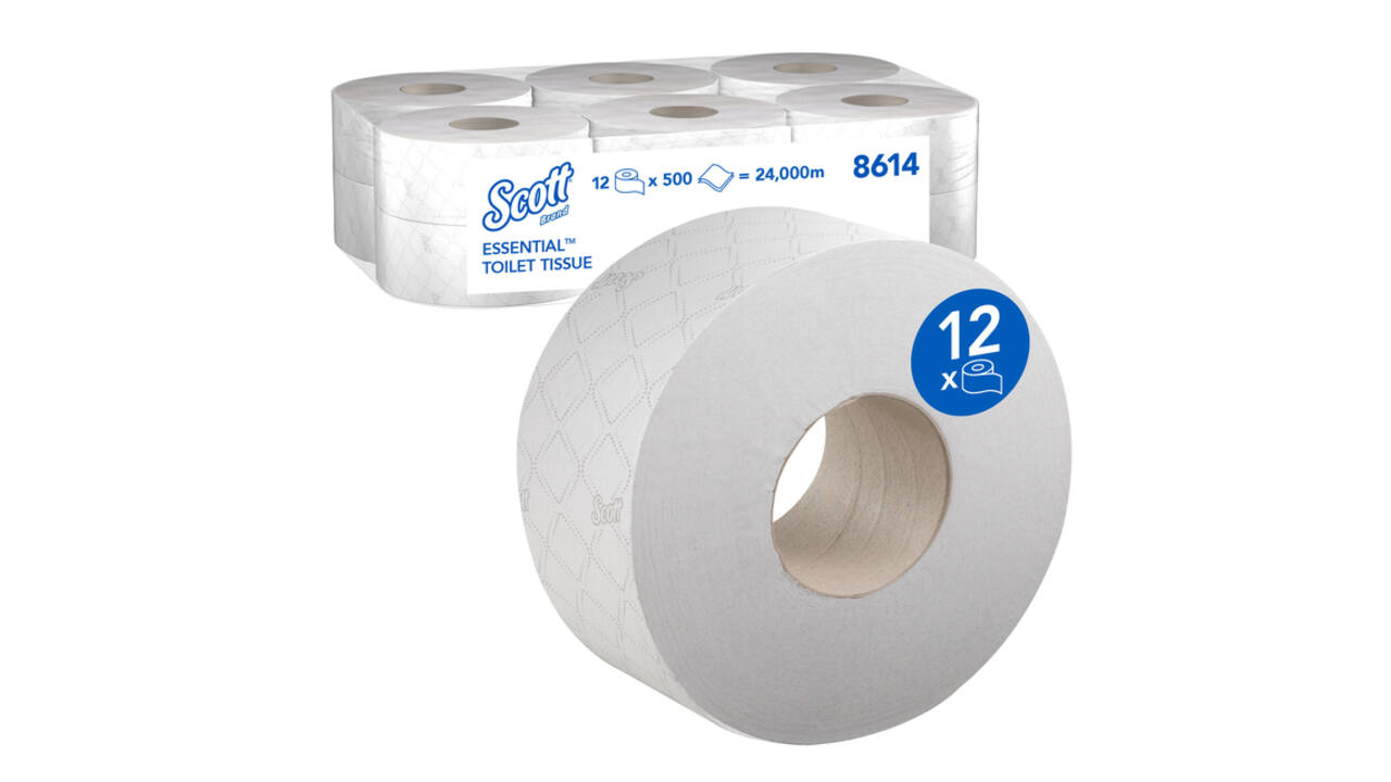 Toiletpapier Scott Essential jumbo 2-laags 200m wit 8614