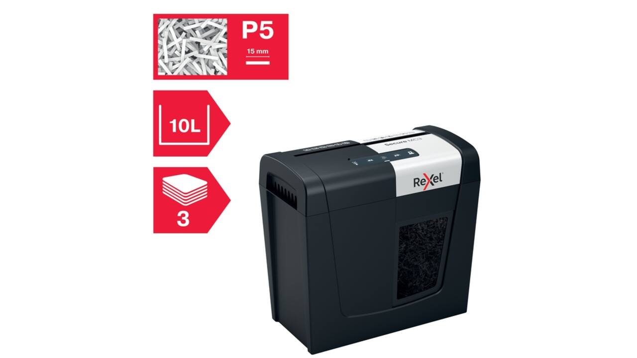 Papiervernietiger Rexel Secure MC3 P5 snippers 2x15mm