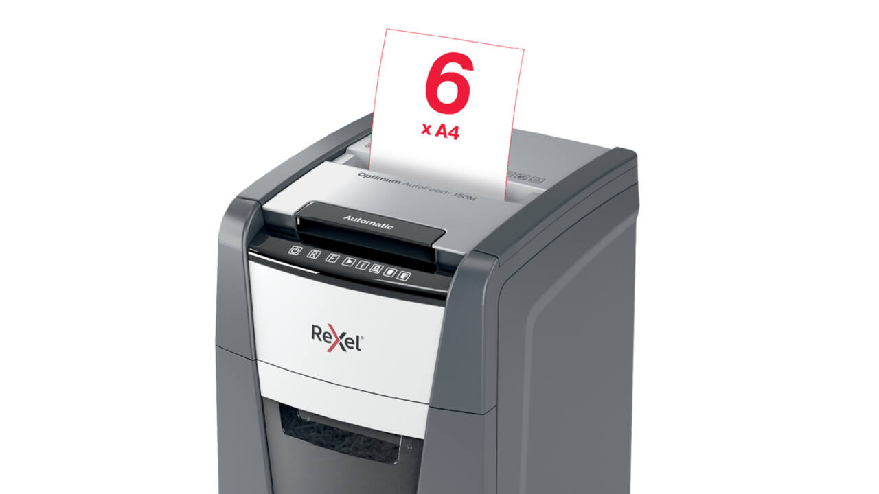 Papiervernietiger Rexel Optimum Auto+ 150M P5 snippers 2x15mm