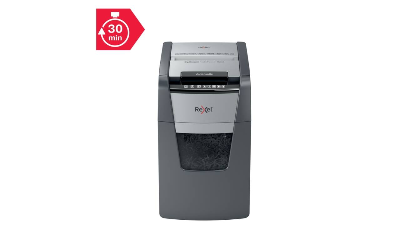 Papiervernietiger Rexel Optimum Auto+ 150M P5 snippers 2x15mm