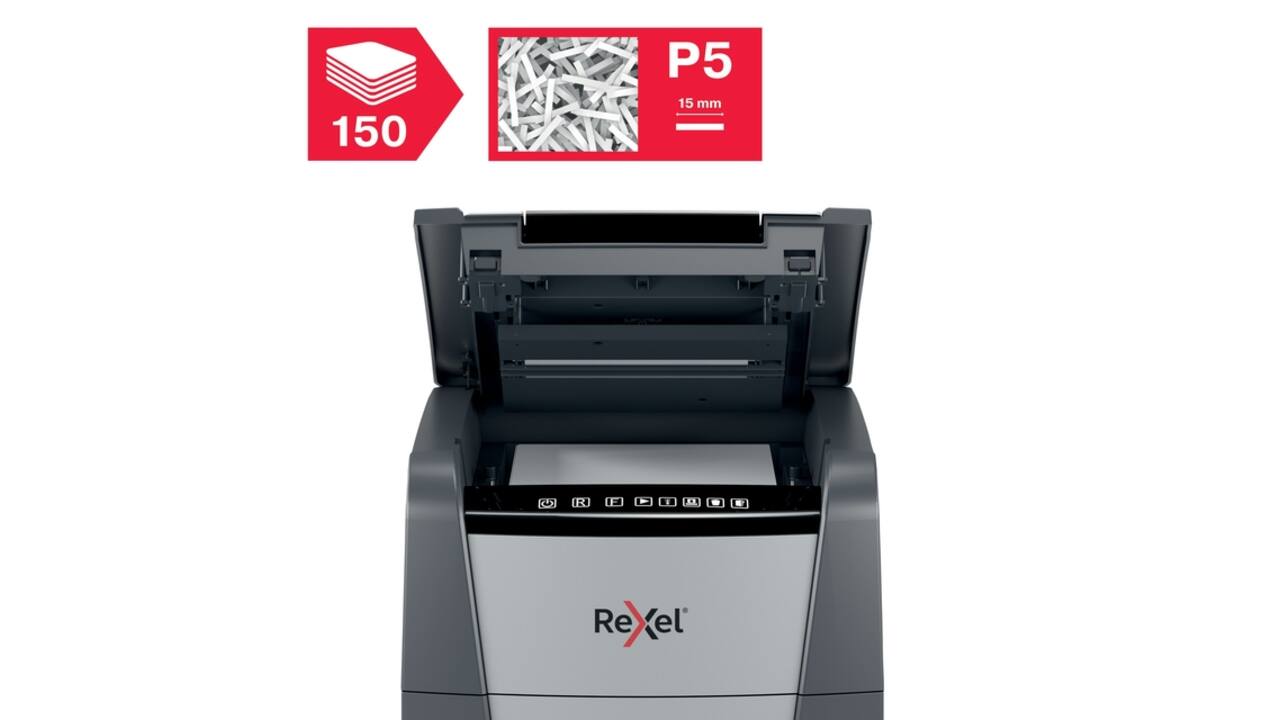 Papiervernietiger Rexel Optimum Auto+ 150M P5 snippers 2x15mm