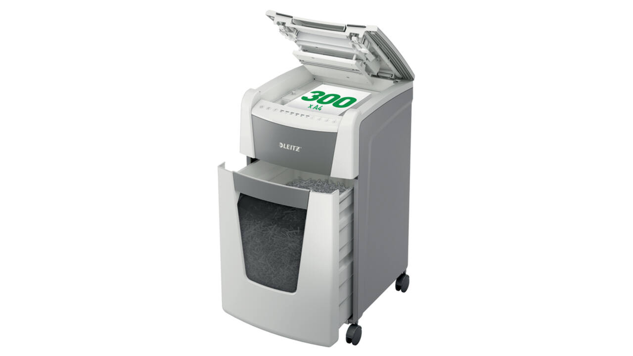 Papiervernietiger Leitz IQ Auto+ Office 300 P5 snippers 2x15mm