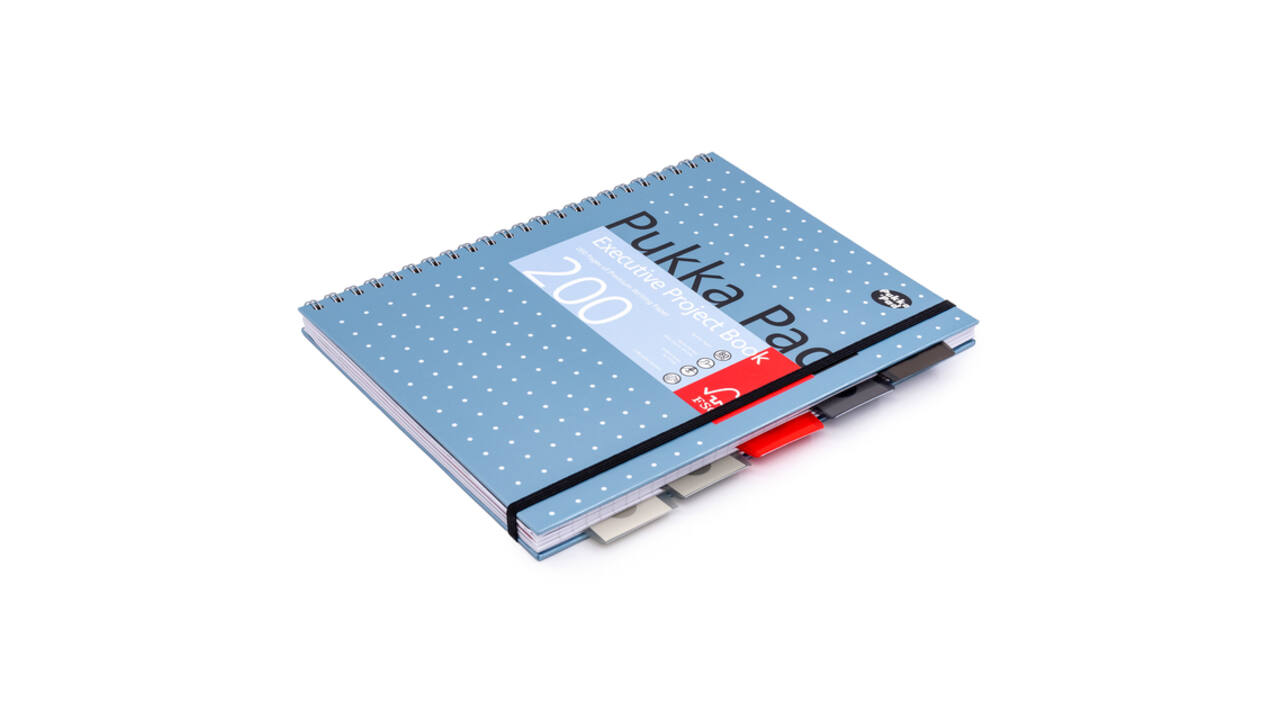 Projectboek Pukka Pad Metallic Executive A4 lijn 5-tabs 4-gaats 200 pagina's 80gr assorti