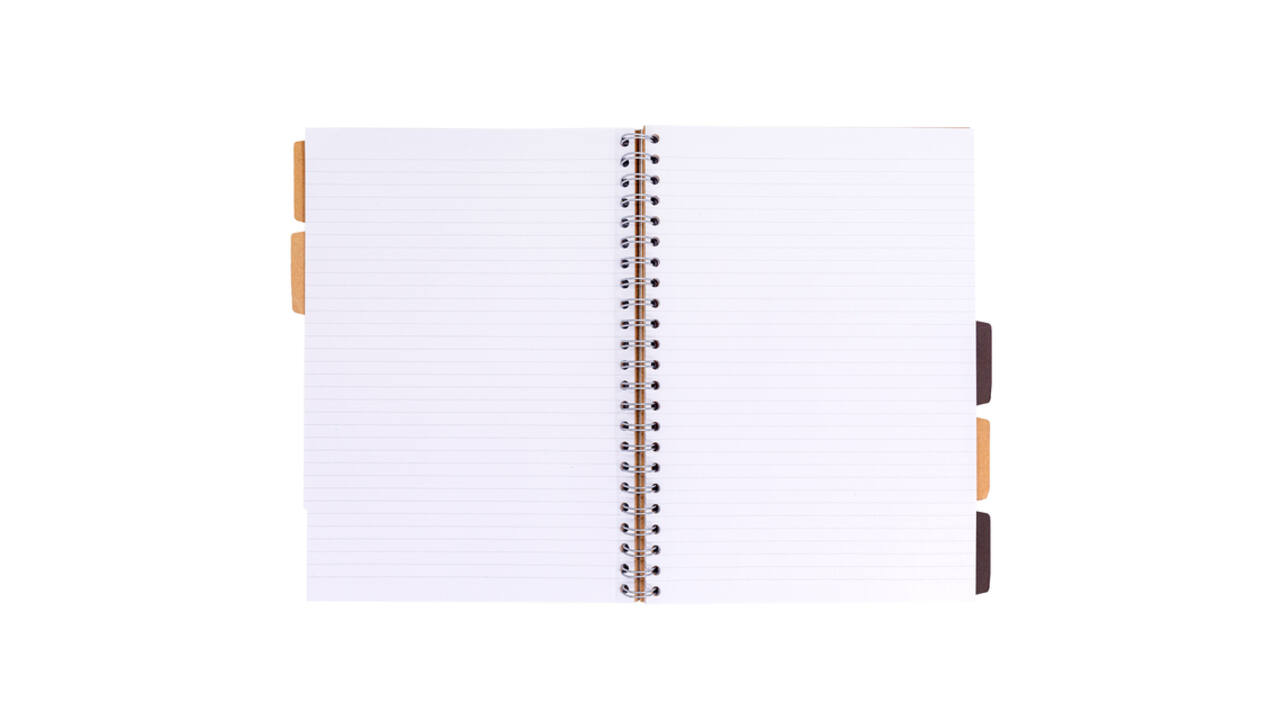 Projectboek Pukka Pad Kraft A4 lijn 5-tabs 200 pagina's 80gr