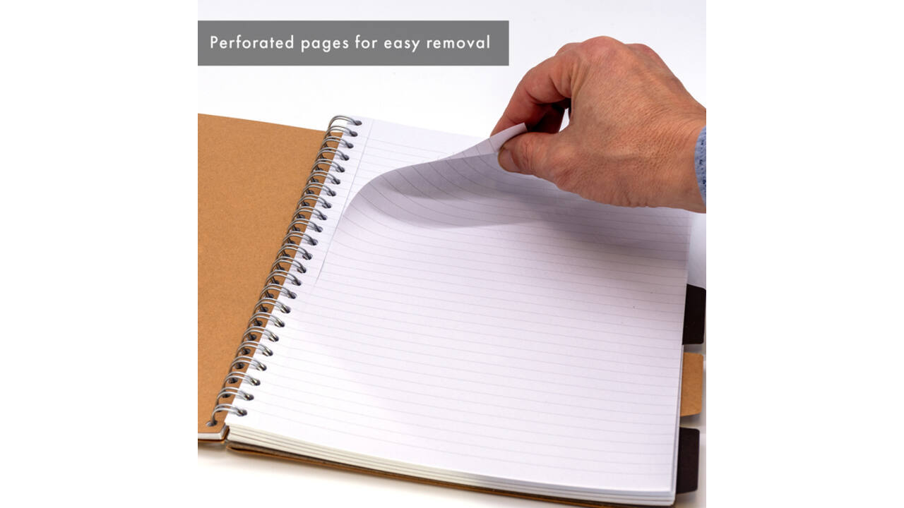 Projectboek Pukka Pad Kraft A4 lijn 5-tabs 200 pagina's 80gr