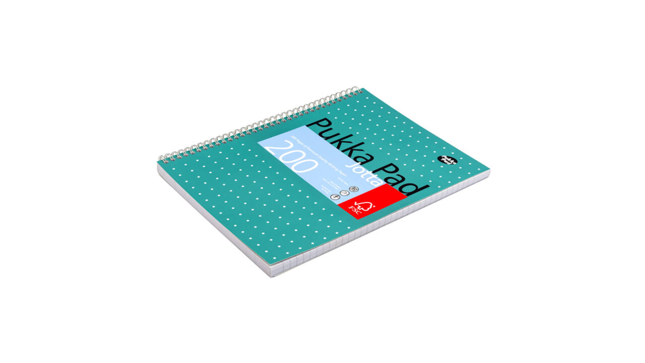 Collegeblok Pukka Pad Jotta A4 lijn 4-gaats 200 pagina's 80gr groen