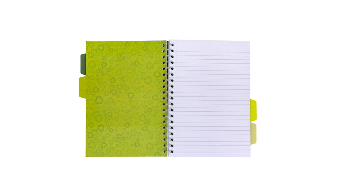 Projectboek Pukka Pad Recycled B5 lijn 4-tabs 200 pagina's 80gr groen