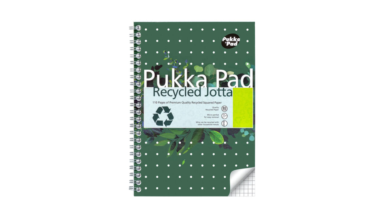 Notitieboek Pukka Pad Jotta A5 ruit 5x5mm 110 pagina's 80gr groen