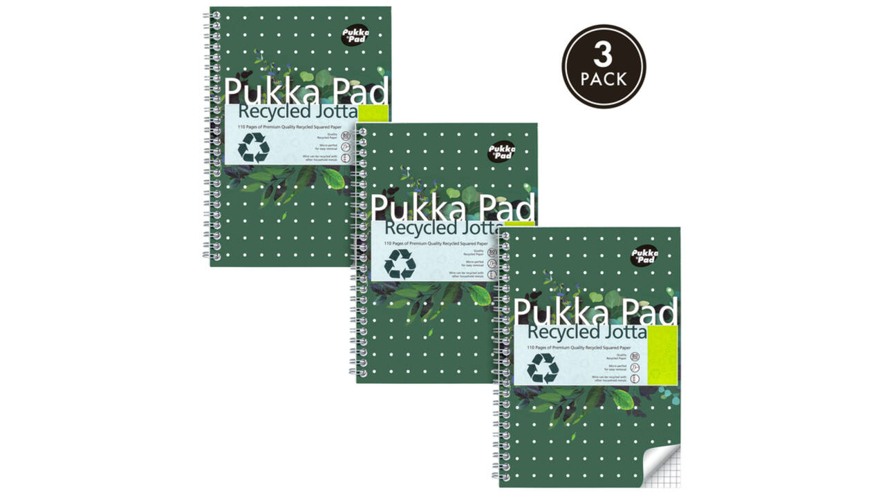 Notitieboek Pukka Pad Jotta A5 ruit 5x5mm 110 pagina's 80gr groen
