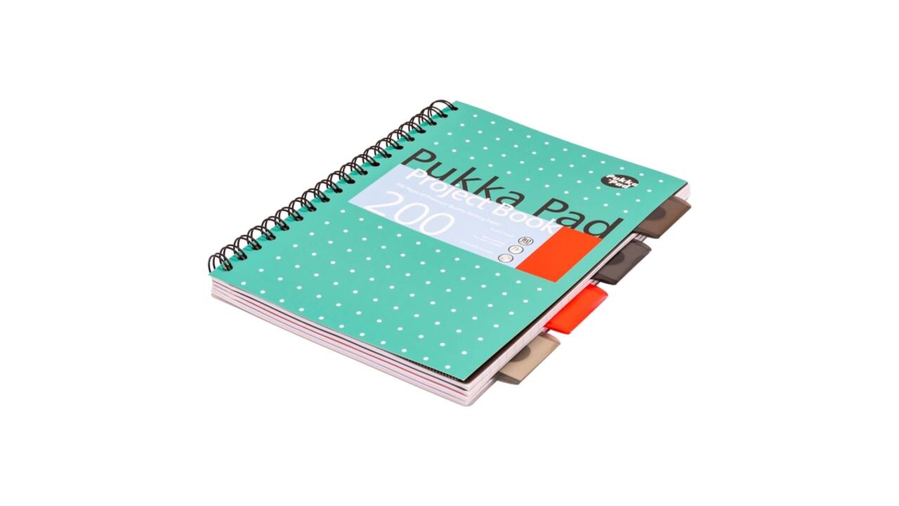 Projectboek Pukka Pad Metallic B5 lijn 4-tabs 200 pagina's 80gr groen