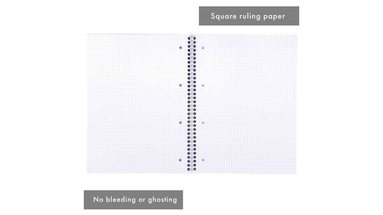 Collegeblok Pukka Pad Jotta A4 ruit 5x5mm 4-gaats 200 pagina's 80gr groen