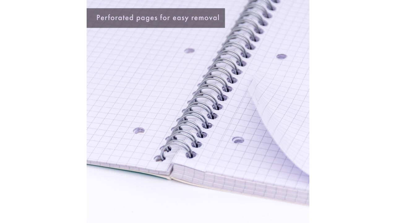 Collegeblok Pukka Pad Jotta A4 ruit 5x5mm 4-gaats 200 pagina's 80gr groen