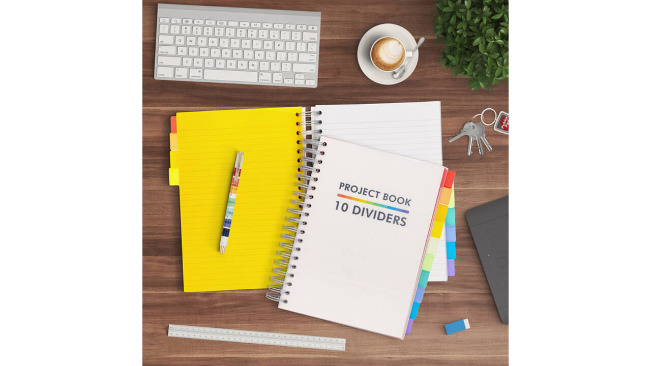 Projectboek Pukka Pad White B5 lijn 10-tabs 400 pagina's 80gr