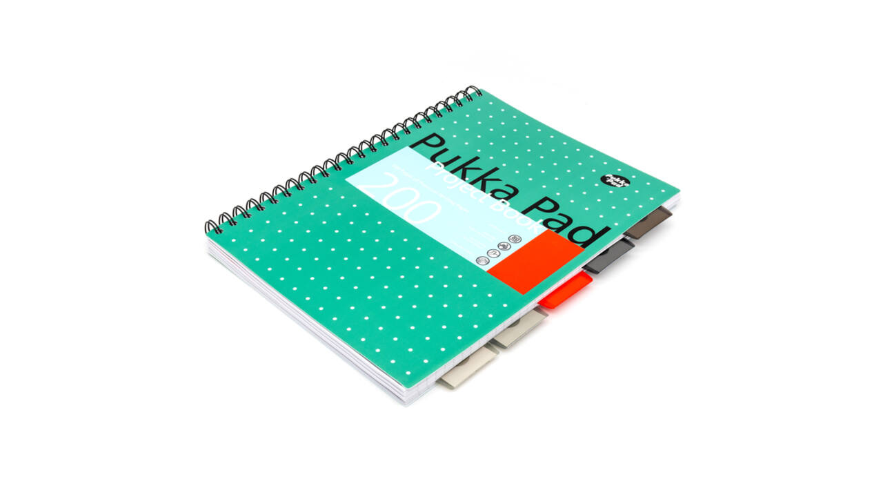 Projectboek Pukka Pad Metallic A4 lijn 5-tabs 200 pagina's 80gr groen