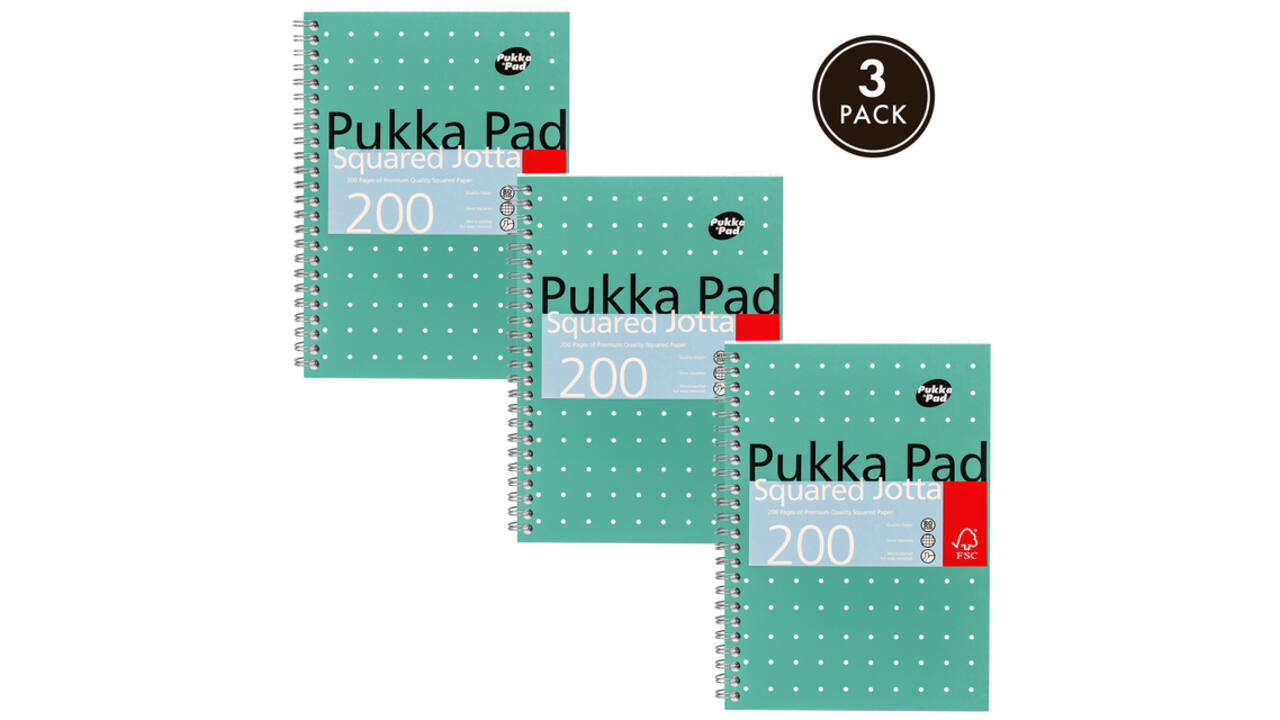 Notitieboek Pukka Pad Jotta A5 ruit 5x5mm 200 pagina's 80gr groen