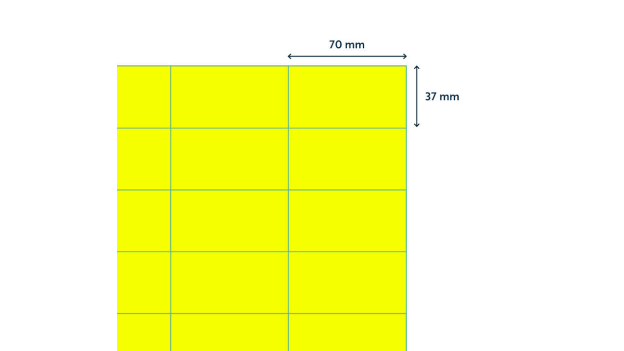 Etiket rillprint 70x37mm fluorgeel 2400 etiketten