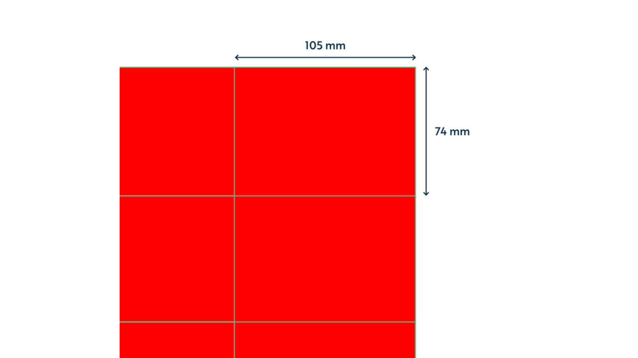 Etiket rillprint 105x74mm fluorrood 800 etiketten