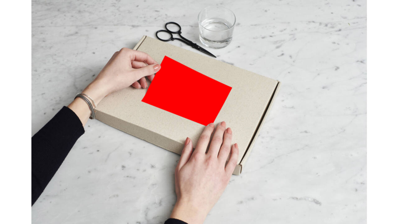 Etiket rillprint 105x148mm fluorrood 400 etiketten