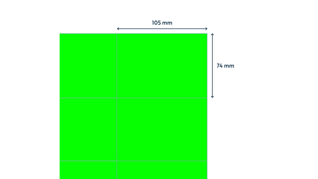 Etiket rillprint 105x74mm fluorgroen 800 etiketten