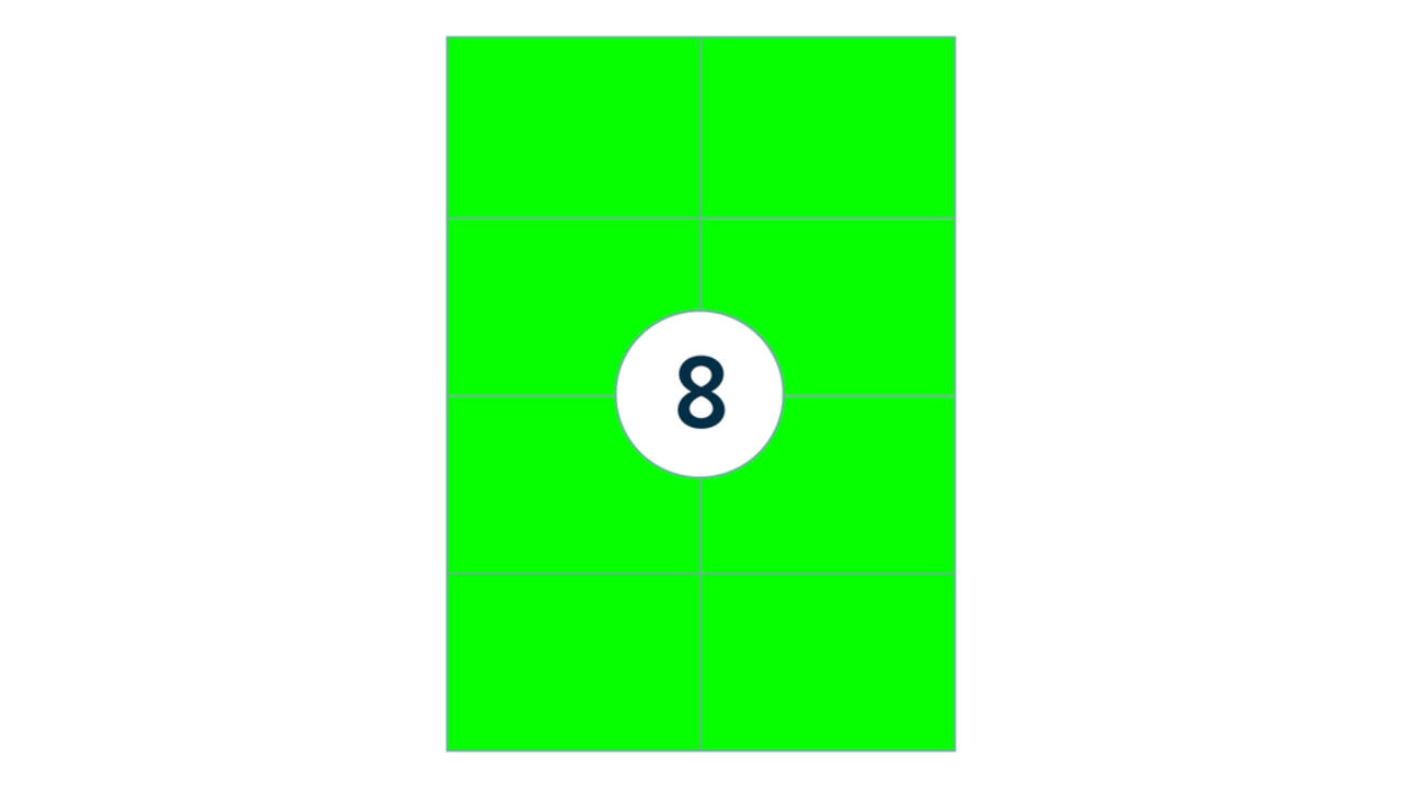 Etiket rillprint 105x74mm fluorgroen 800 etiketten
