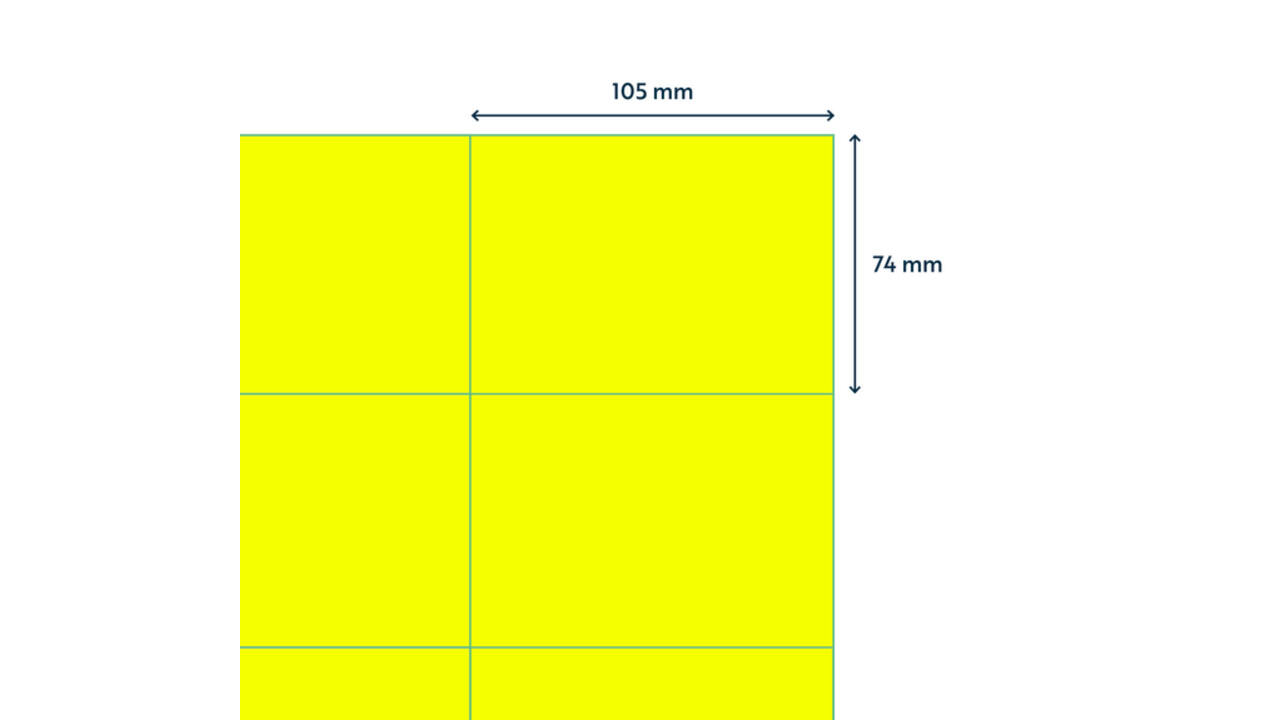 Etiket rillprint 105x74mm fluorgeel 800 etiketten