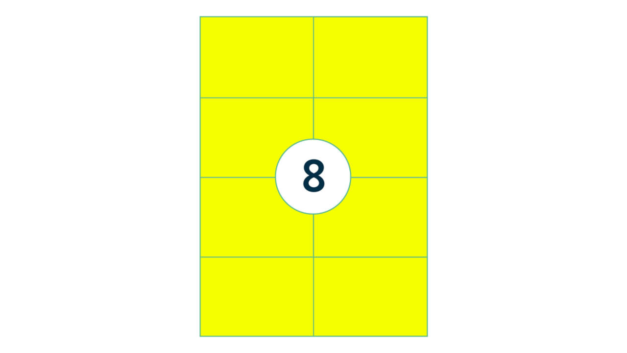 Etiket rillprint 105x74mm fluorgeel 800 etiketten