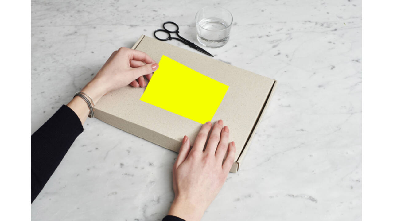Etiket rillprint 210x148mm fluorgeel 200 etiketten