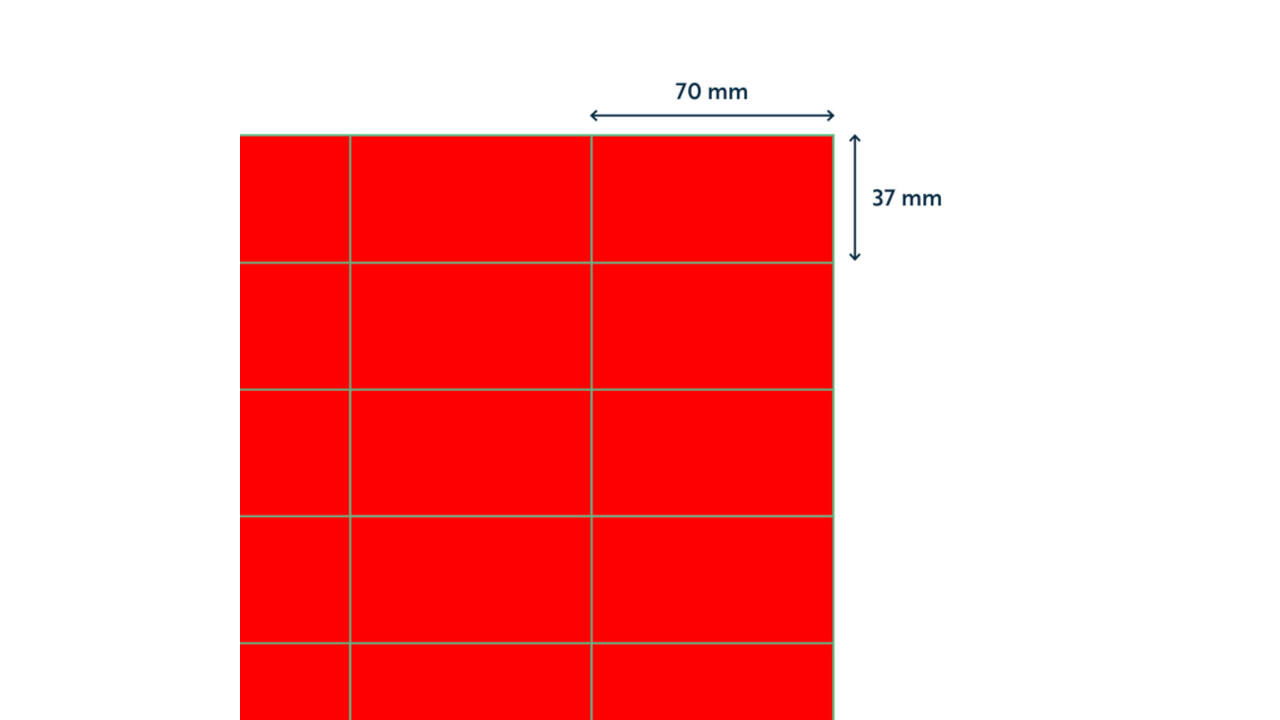 Etiket Rillprint 70x37mm fluor rood 2400 stuks