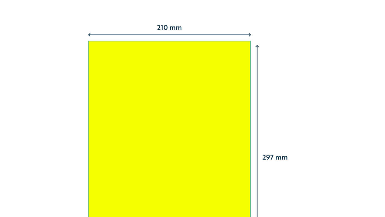Etiket rillprint 210x297mm fluorgeel 100 etiketten
