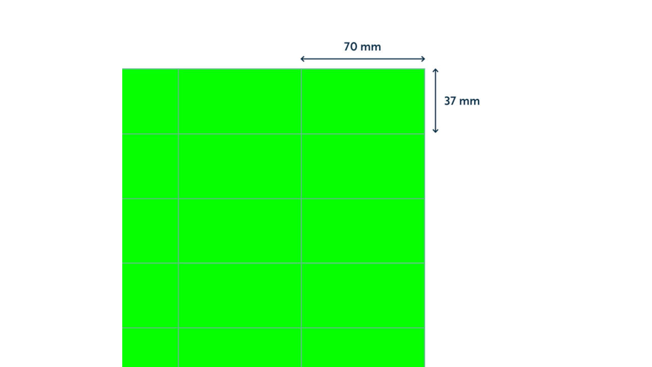 Etiket rillprint 70x37mm fluorgroen 2400 etiketten
