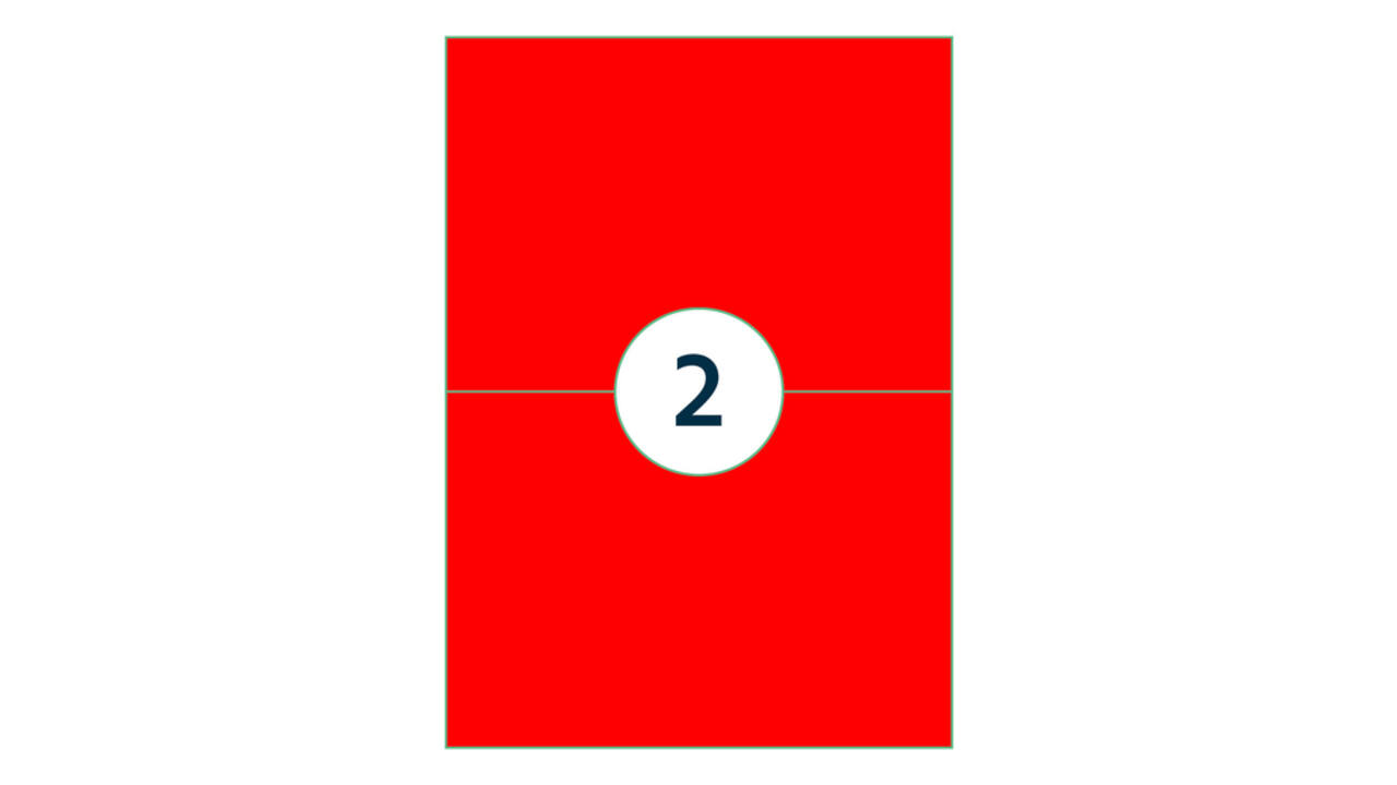Etiket rillprint 210x148mm fluorrood 200 etiketten