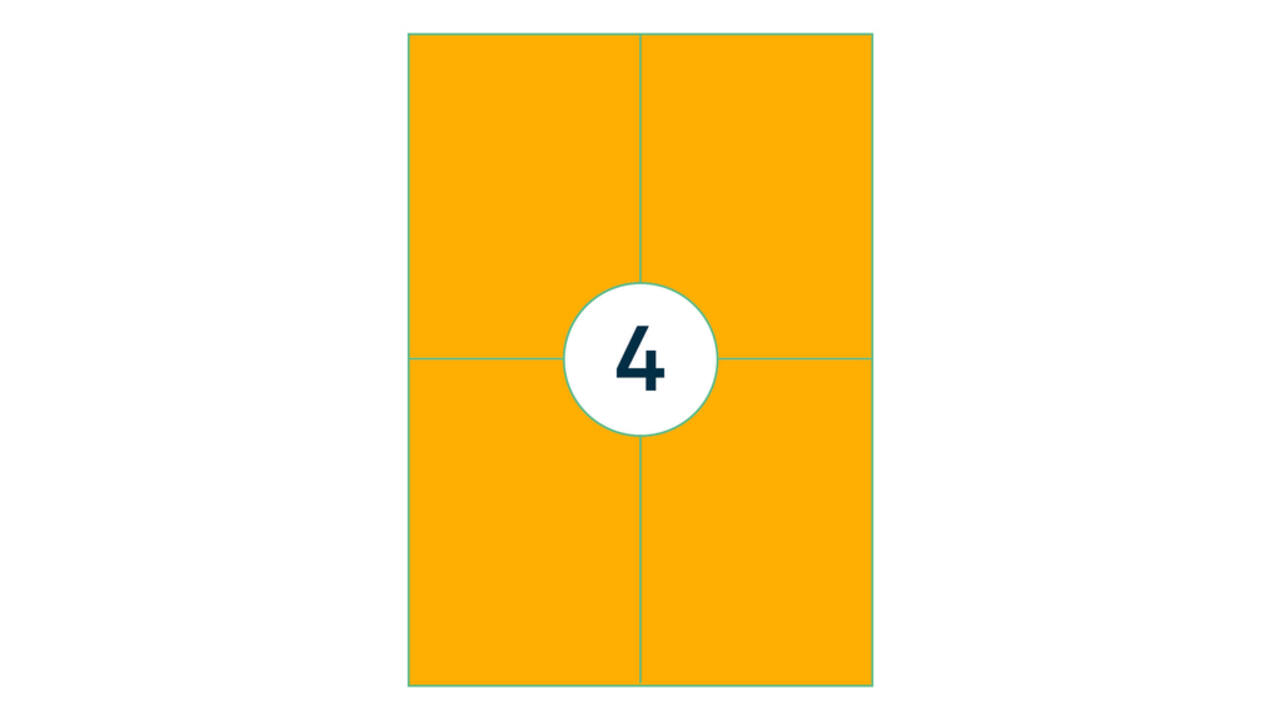 Etiket Rillprint 105x148mm fluororanje 400 etiketten