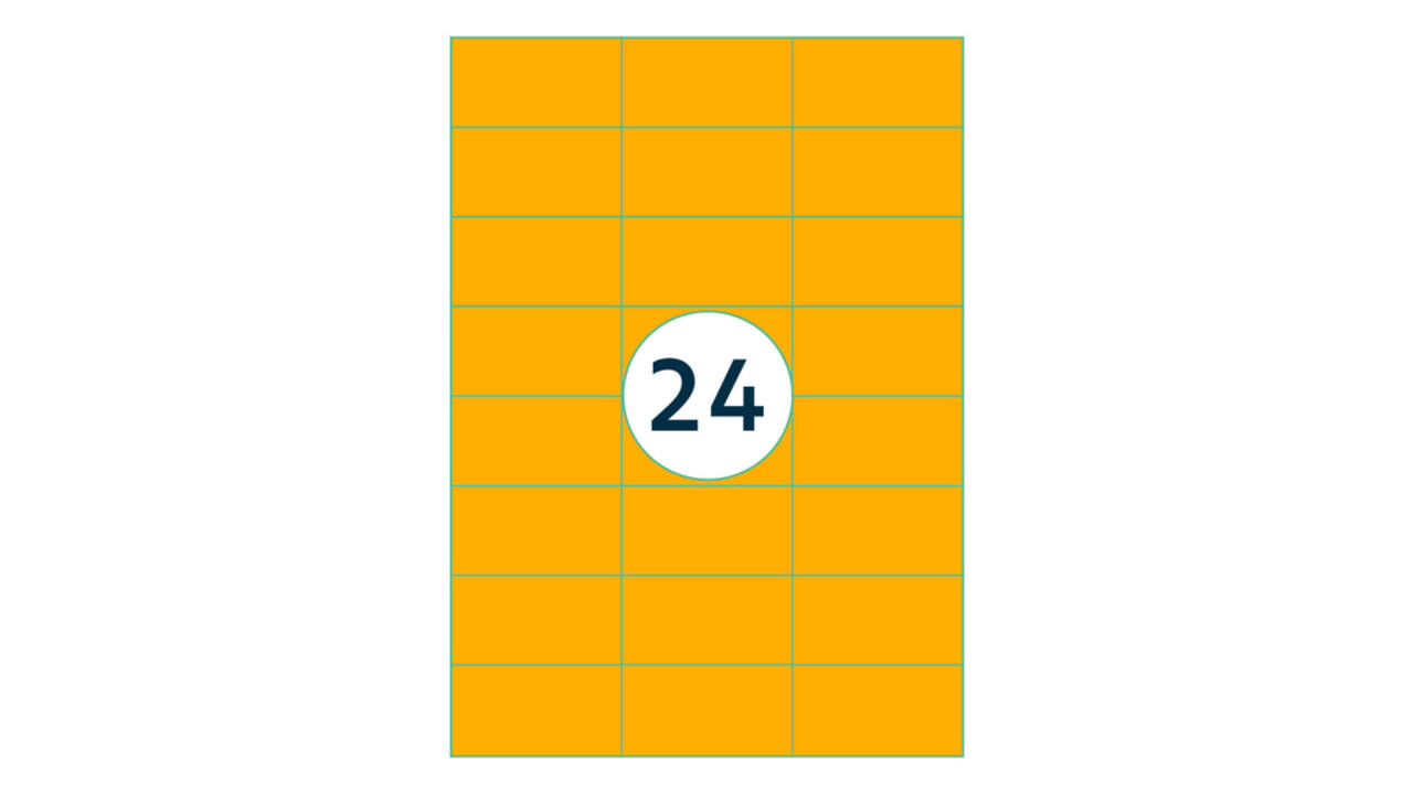 Etiket Rillprint 70x37mm fluororanje 2400 etiketten