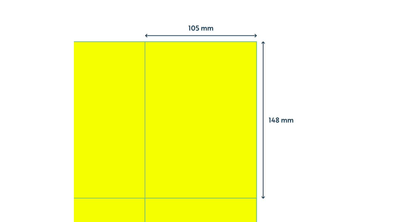 Etiket rillprint 105x148mm fluorgeel 400 etiketten
