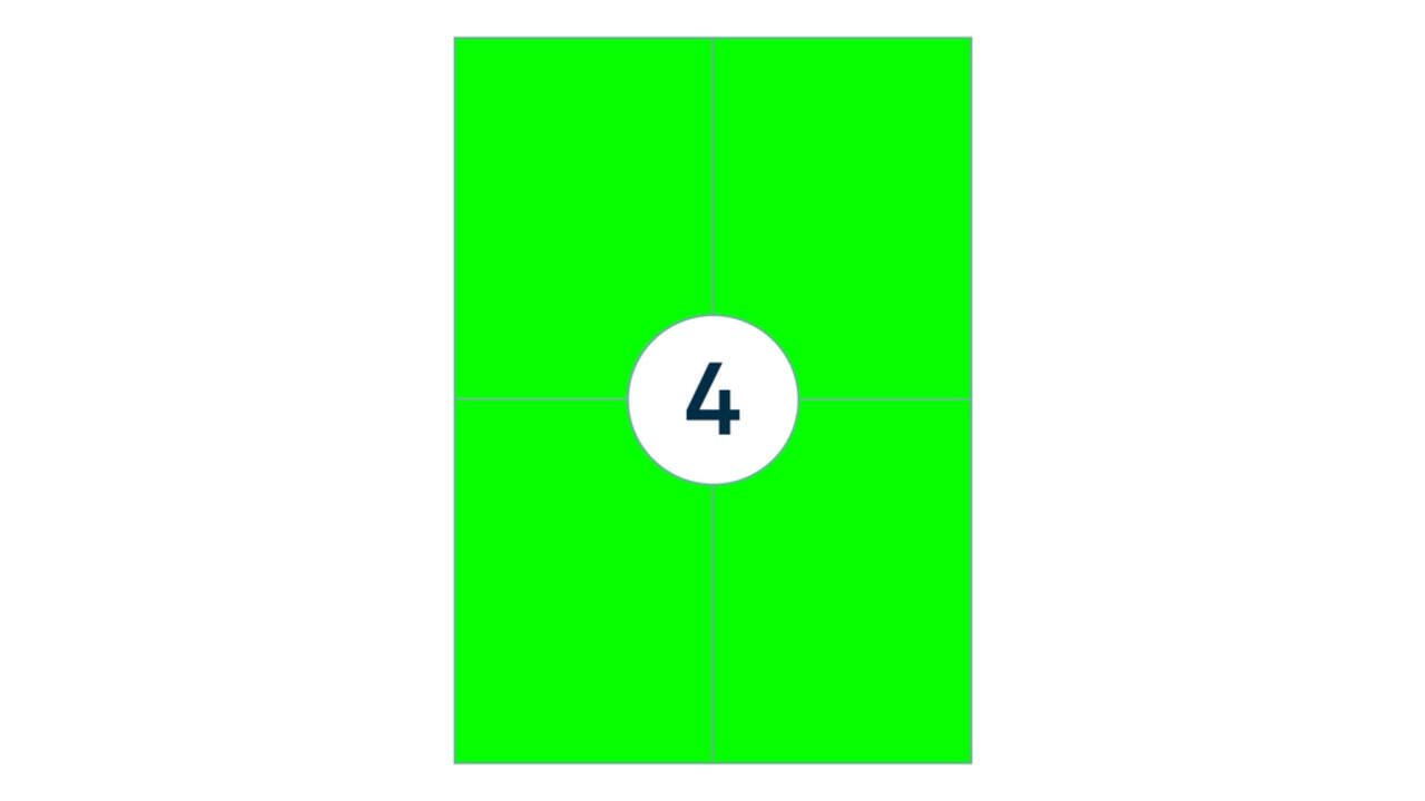 Etiket Rillprint 105x148mm fluorgroen 400 etiketten