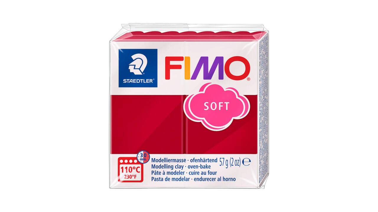 Boetseerklei Fimo soft 57 gram kersrood